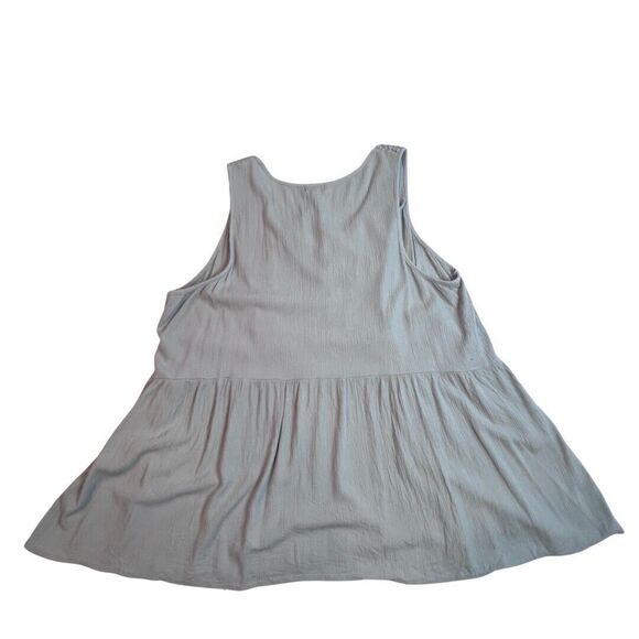 Eyeshadow Blouse Womens 2X Light Blue Cottagecore Tassels Fairy Lace Peplum Tank - Picture 2 of 10